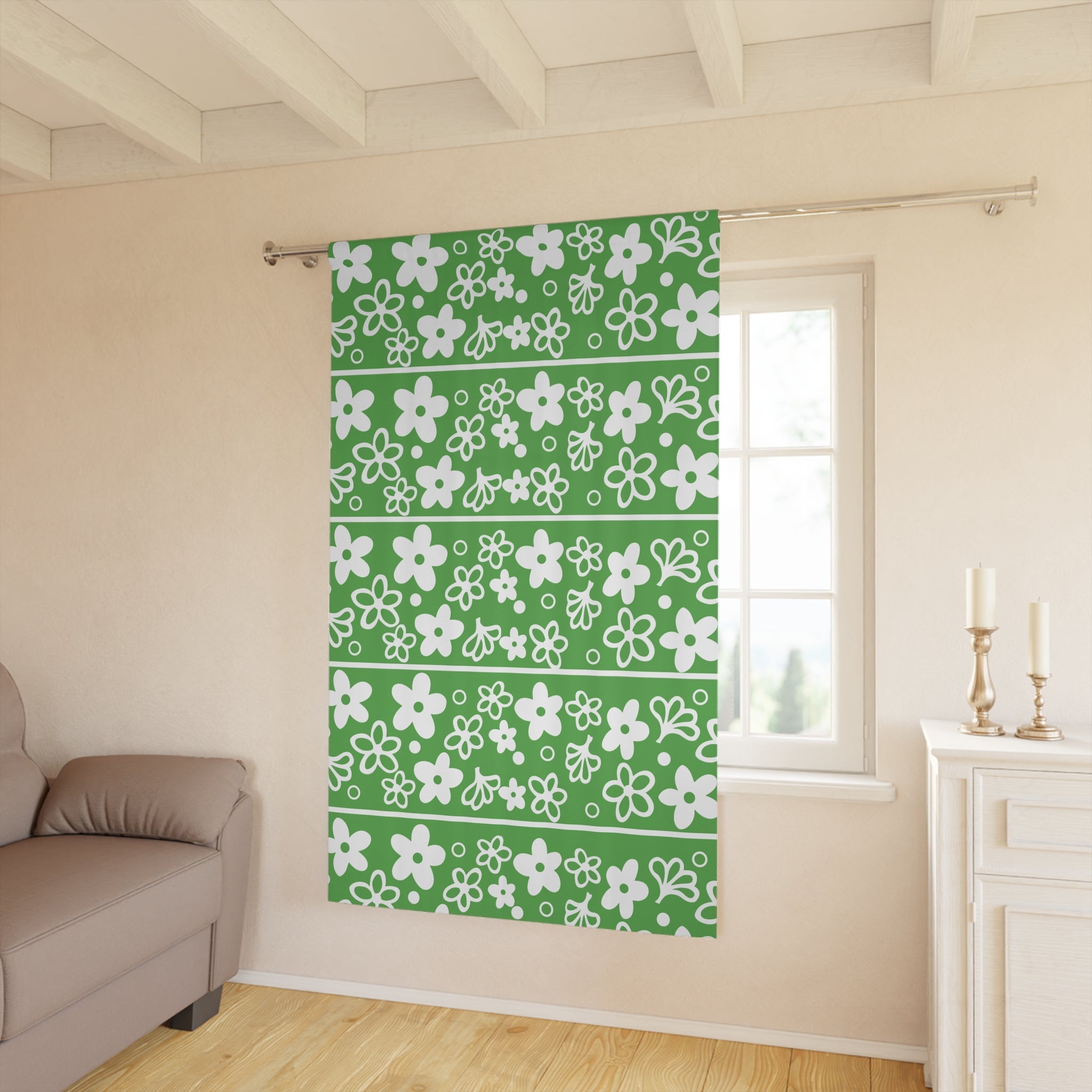 Kate McEnroe New York Pyrex Spring Blossom Blackout Curtain, Mid Century Modern Crazy Daisy Retro DrapesWindow Curtains83217109442788698467