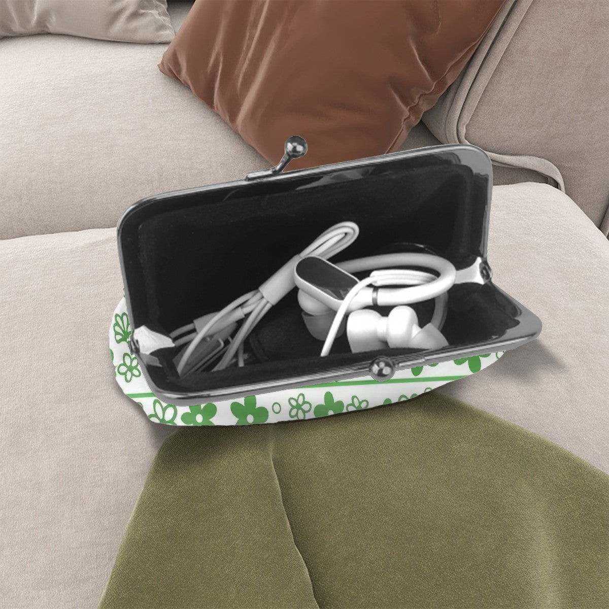 Kate McEnroe New York Pyrex Spring Blossom Mid Century Modern Daisy Kiss Lock Clasp Coin PurseCoin PursesgemsIXI2zs