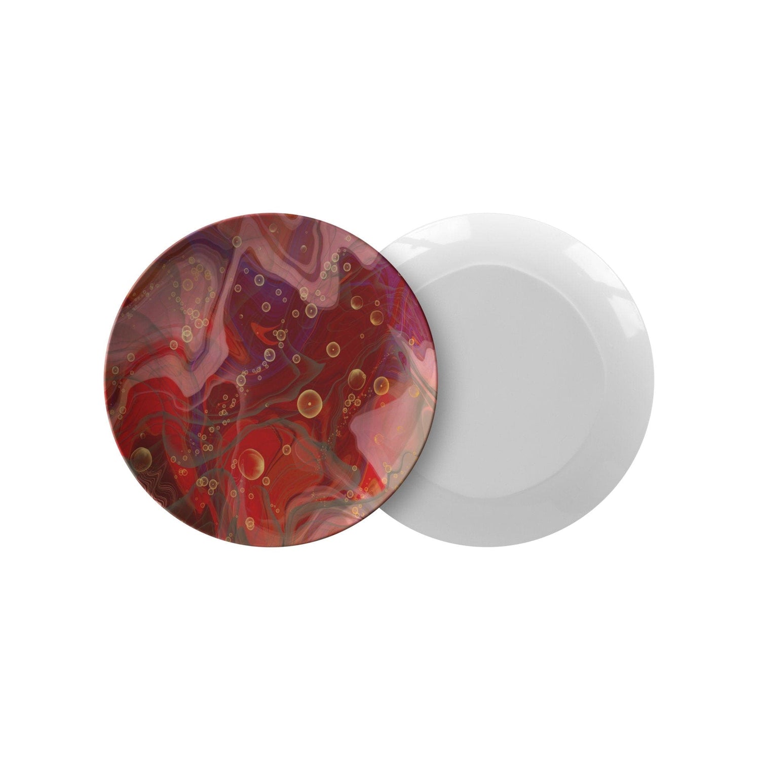 Kate McEnroe New York Red and Gold Marble Dinner Plates Plates Set of Two P20-MAR-RED-33B2