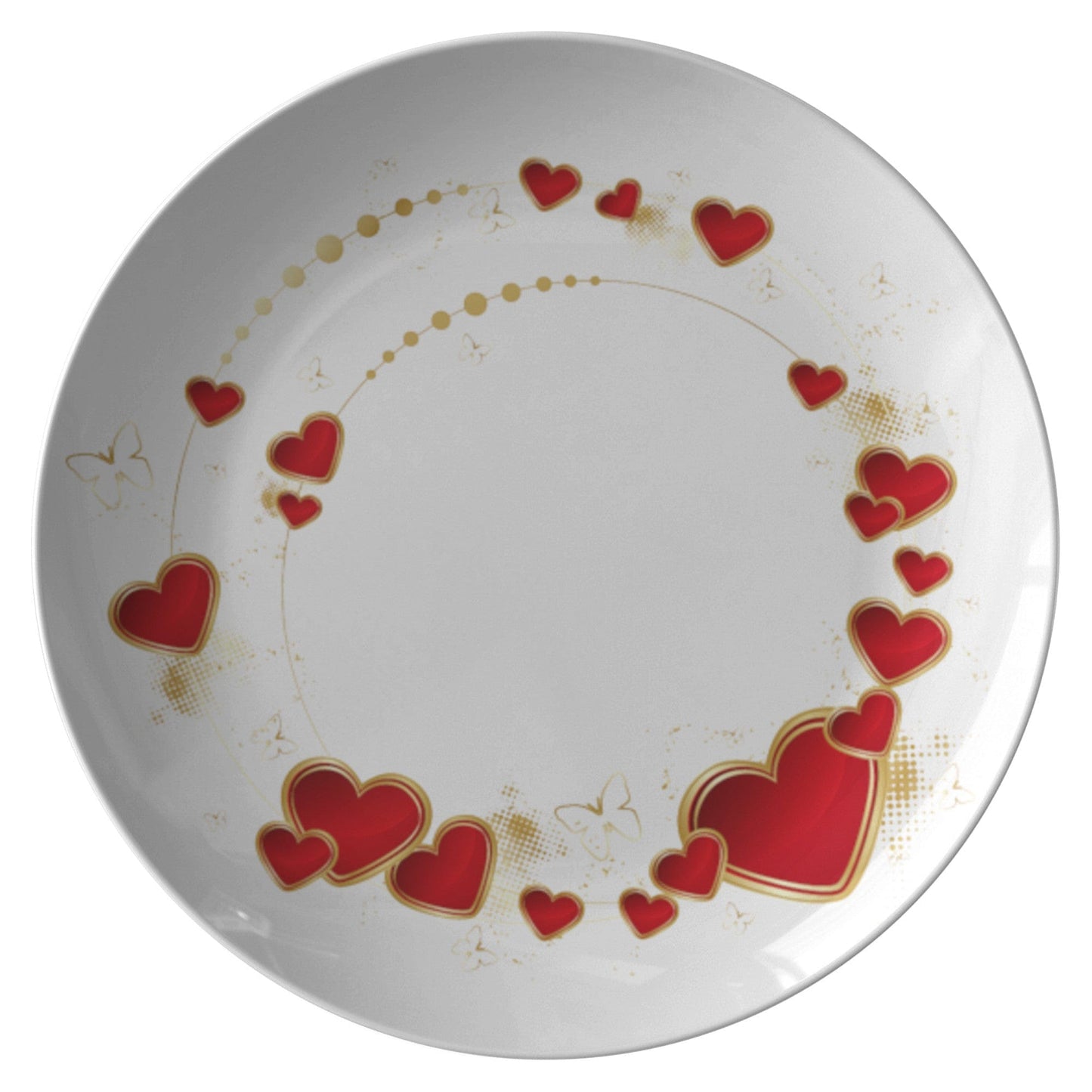 Kate McEnroe New York Red Hearts and Butterflies Valentine Dinner Plate Plates Set of Four P20-BUT-HEA-26AB4