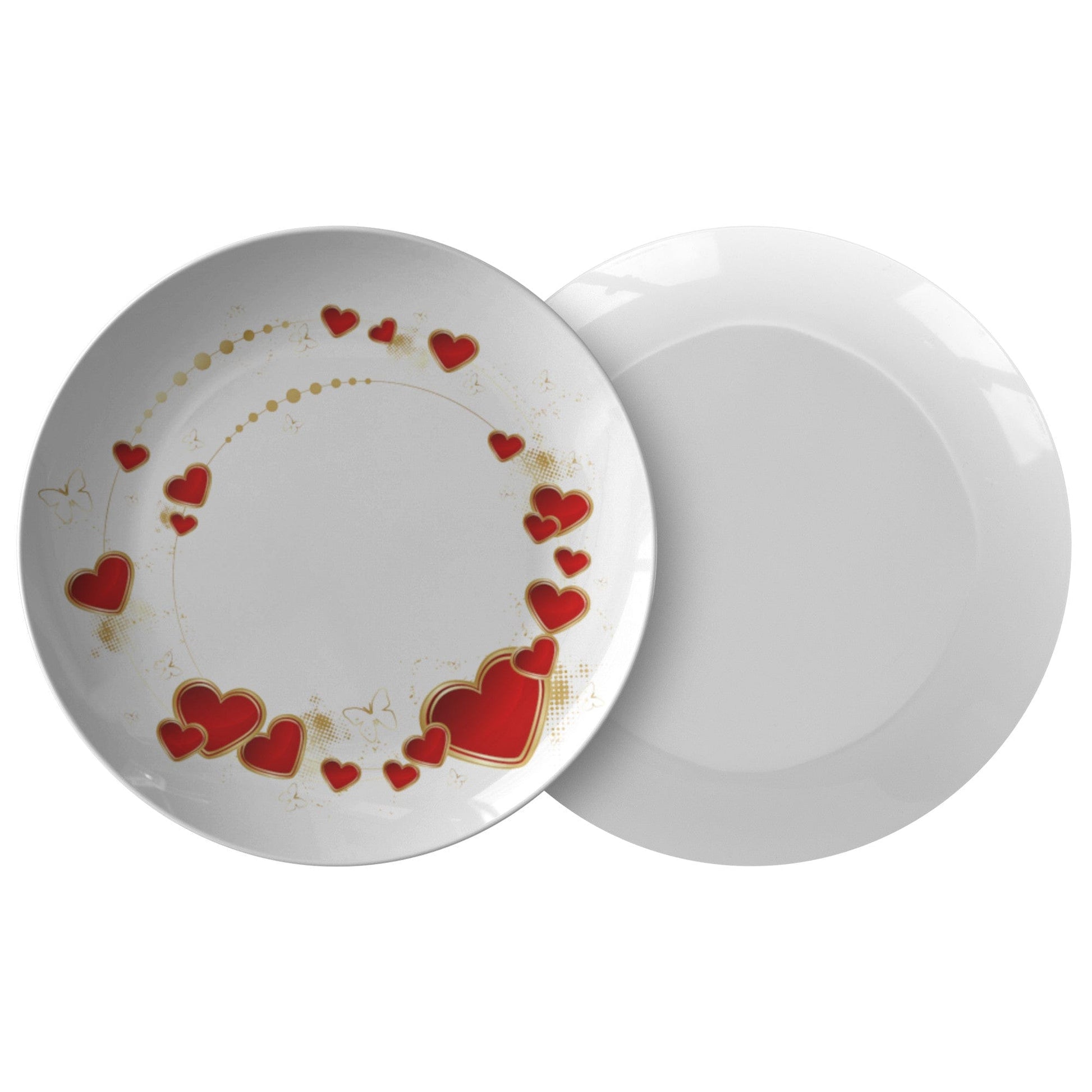Kate McEnroe New York Red Hearts and Butterflies Valentine Dinner Plate Plates Set of Two P20-BUT-HEA-26AB2