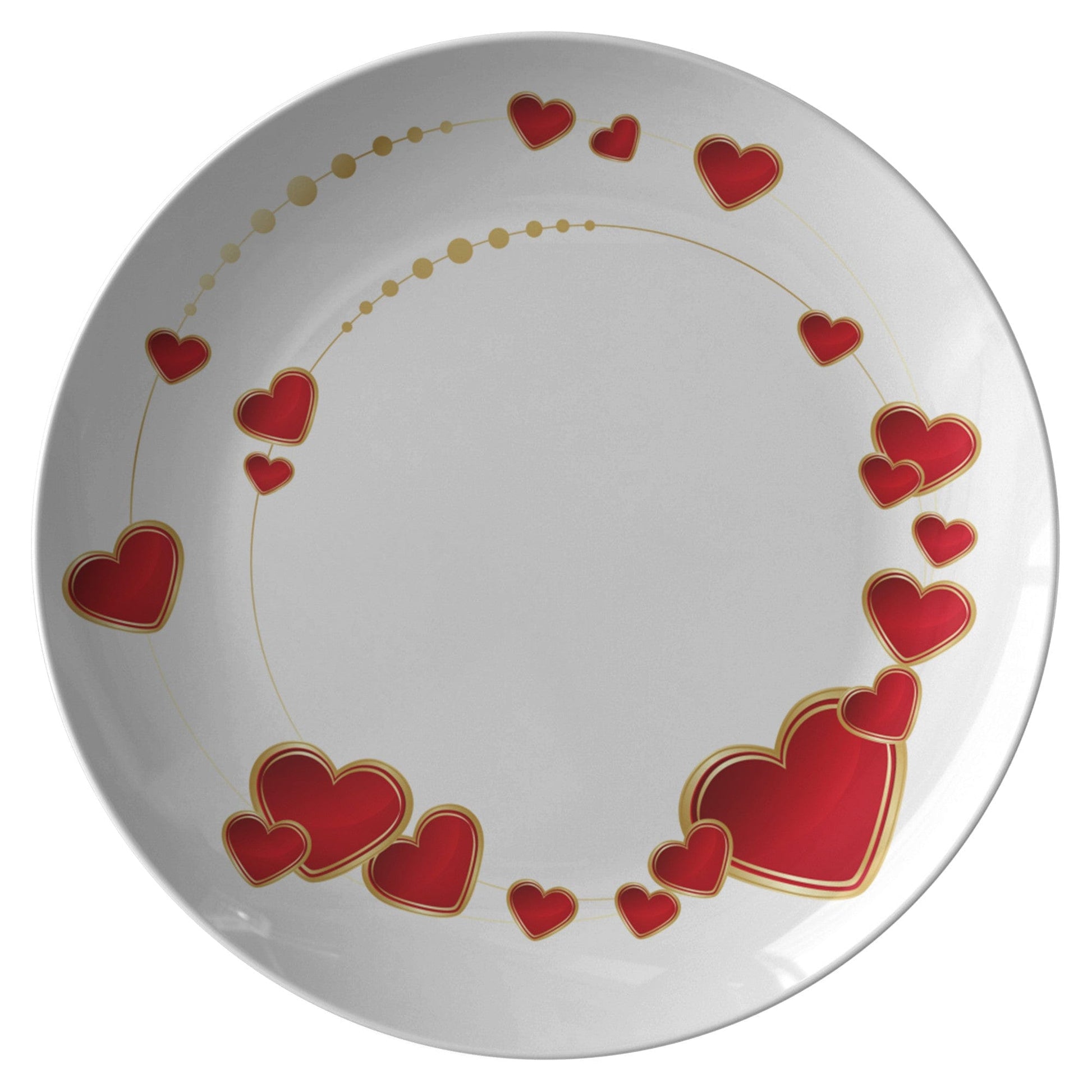 Kate McEnroe New York Red Hearts Valentine Dinner Plate Plates Set of Four 9820FOUR