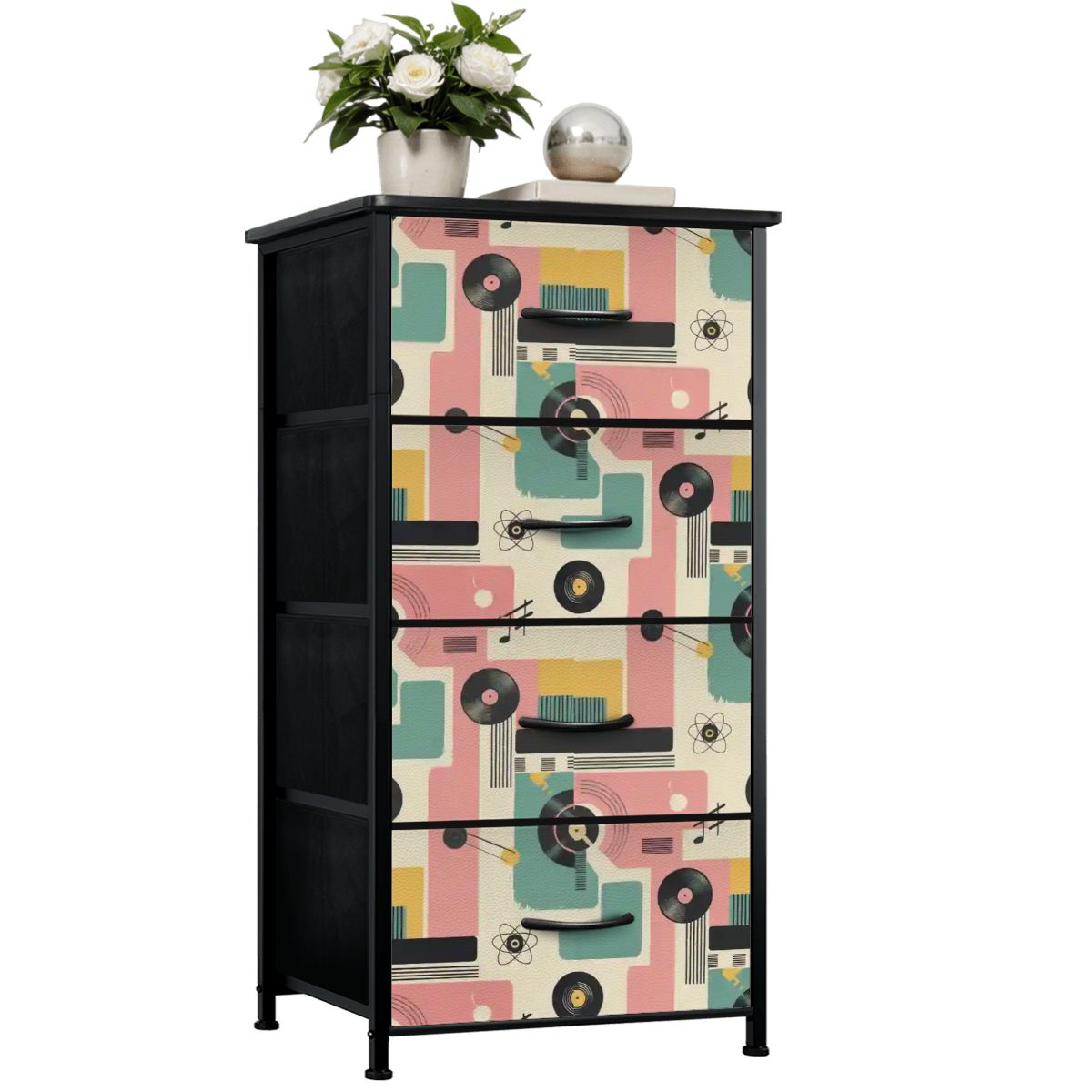 Kate McEnroe New York Retro 1950s Atomic Mid Century Modern Vinyl Record DresserDressersctSI5k4gwe