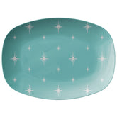 Kate McEnroe New York Retro 1950s Atomic Starburst Aqua Blue Mid Century Modern PlatterServing PlattersP21 - BLU - STB - 79