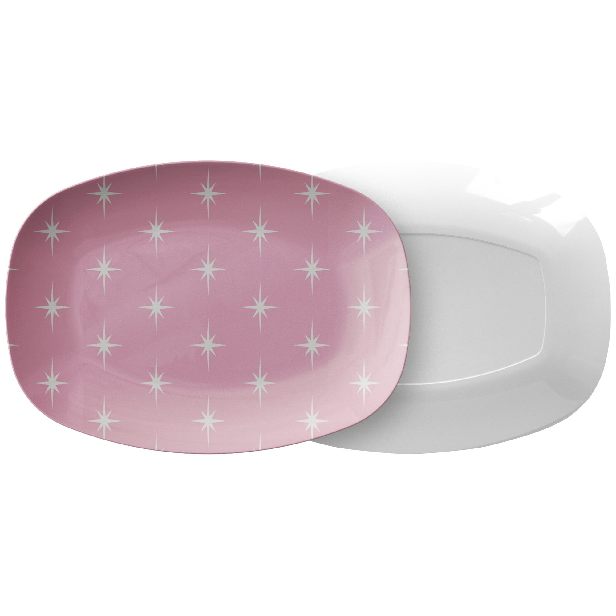 Kate McEnroe New York Retro 1950s Atomic Starburst Pink Mid Century Modern PlatterServing PlattersP21 - PIN - STB - 79