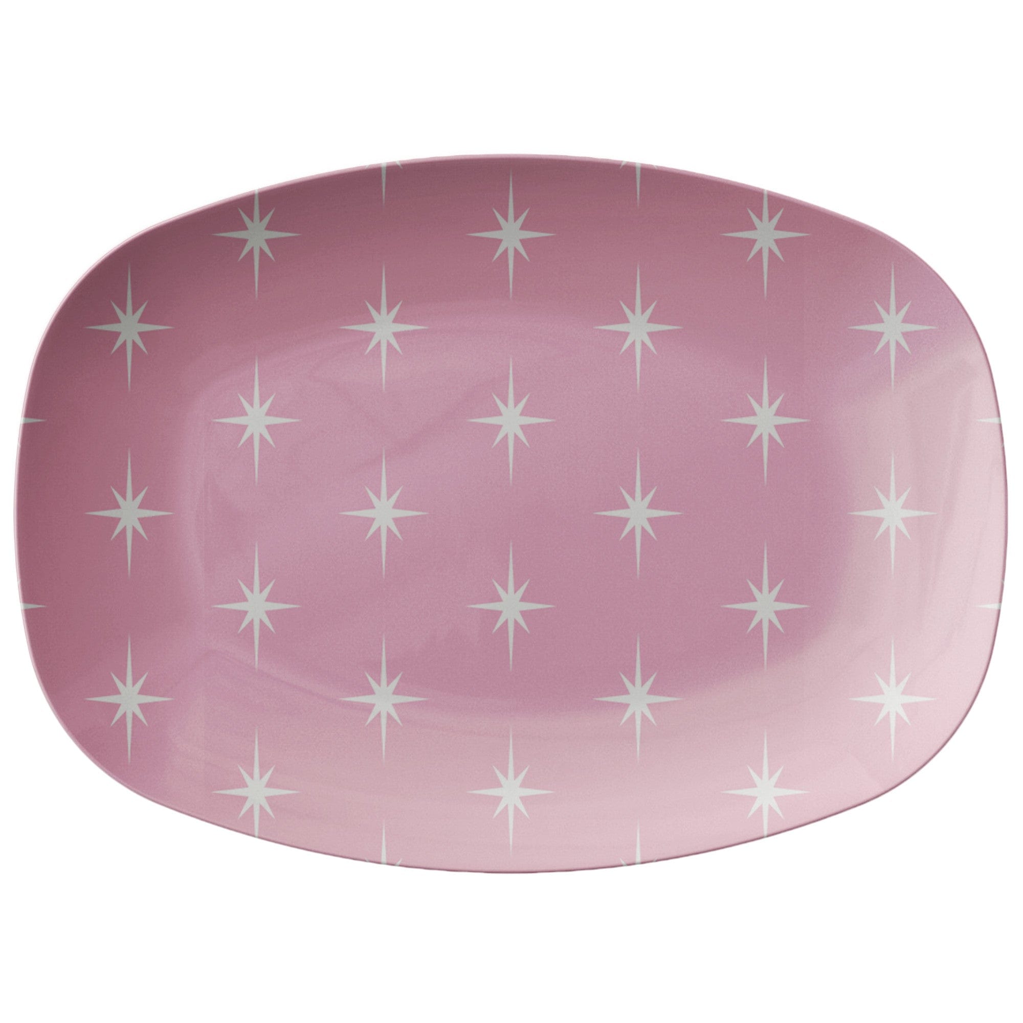 Kate McEnroe New York Retro 1950s Atomic Starburst Pink Mid Century Modern PlatterServing PlattersP21 - PIN - STB - 79