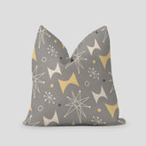 Kate McEnroe New York Retro 1950s Atomic Starburst Throw Pillow with Insert, Mid Century Modern Gray, Mustard Yellow, Sputnik Accent Pillows, Atomic Age DecorThrow Pillows11502155934158690097