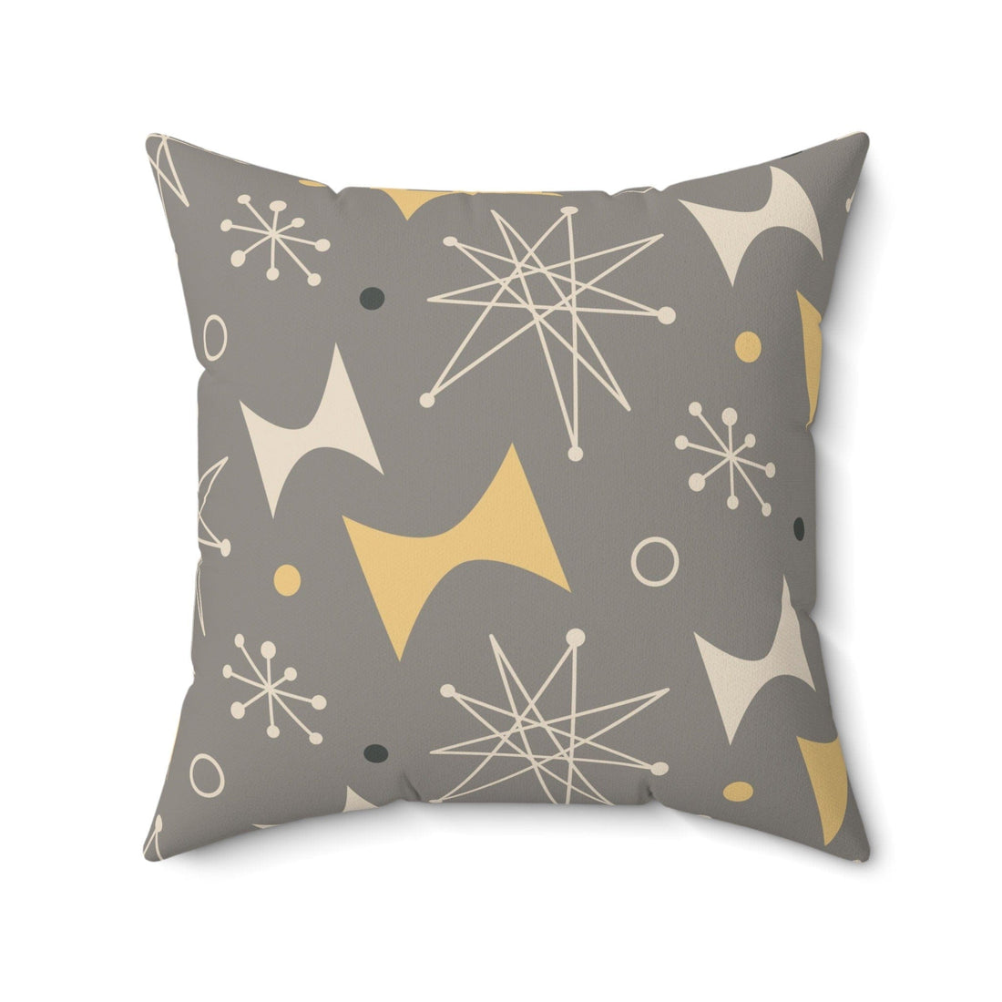Kate McEnroe New York Retro 1950s Atomic Starburst Throw Pillow with Insert, Mid Century Modern Gray, Mustard Yellow, Sputnik Accent Pillows, Atomic Age DecorThrow Pillows11502155934158690097