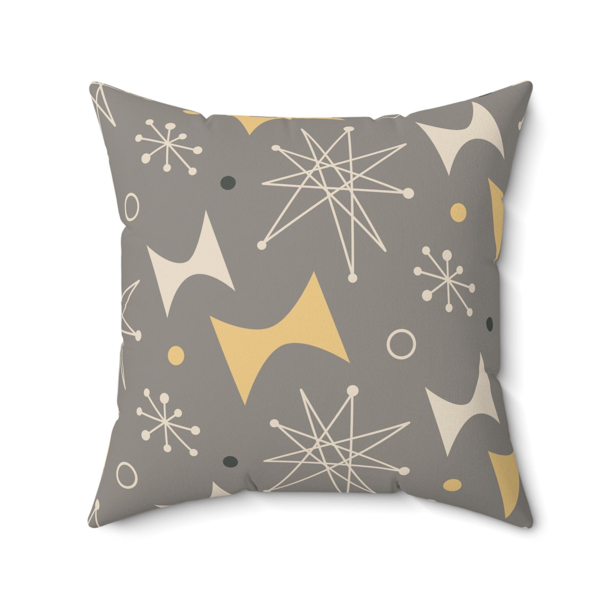 Kate McEnroe New York Retro 1950s Atomic Starburst Throw Pillow with Insert, Mid Century Modern Gray, Mustard Yellow, Sputnik Accent Pillows, Atomic Age DecorThrow Pillows11502155934158690097