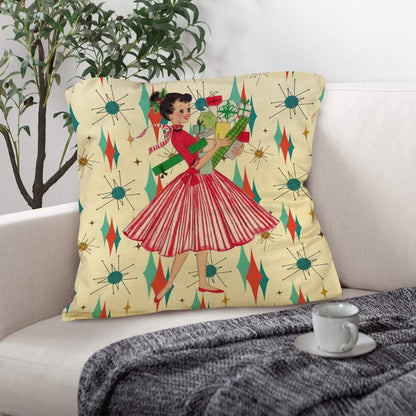 Kate McEnroe New York Retro 1950s Franciscan Diamond Starburst Christmas Decorative Pillow Covers Set of 4Throw Pillow CoversD3231055