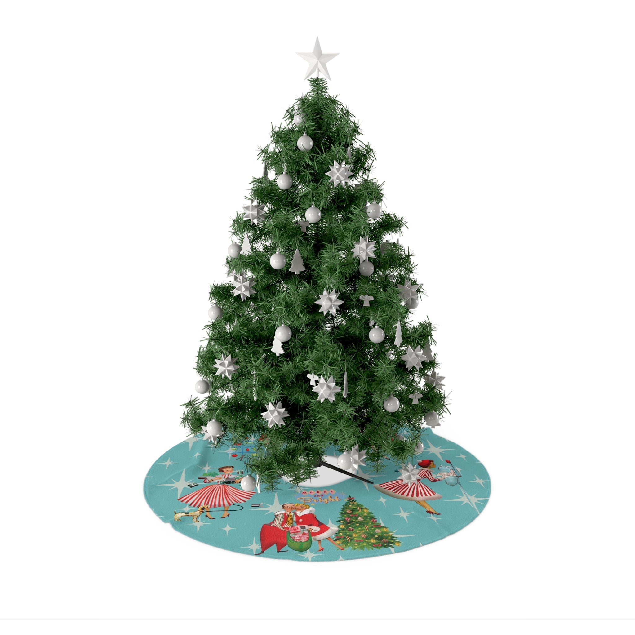 Kate McEnroe New York Retro 1950s Kitsch Christmas Tree Skirt, Mid Century Modern Holiday Decor, Atomic Starburst Tree AccentChristmas Tree Skirts77749839716091518129