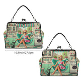 Kate McEnroe New York Retro 1950s Kitschy Housewife Atomic Cat Kiss Lock HandbagCrossbody BagsD3270728