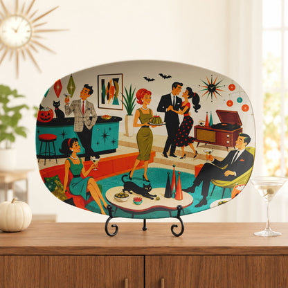 Kate McEnroe New York Retro 1950s Mid Century Modern Groovy Halloween Cocktail Party PlatterServing Platters