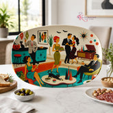 Kate McEnroe New York Retro 1950s Mid Century Modern Groovy Halloween Cocktail Party PlatterServing Platters