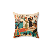 Kate McEnroe New York Retro 1950s Mid Century Modern Halloween Cocktail Party Throw PillowThrow Pillows23498708672847003414