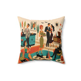 Kate McEnroe New York Retro 1950s Mid Century Modern Halloween Cocktail Party Throw PillowThrow Pillows23498708672847003414
