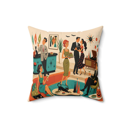 Kate McEnroe New York Retro 1950s Mid Century Modern Halloween Cocktail Party Throw PillowThrow Pillows23498708672847003414