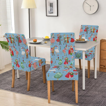 Kate McEnroe New York Retro 1950s Vintage Kitsch Christmas Blue Dining Chair SlipcoversChair SlipcoversD3231167