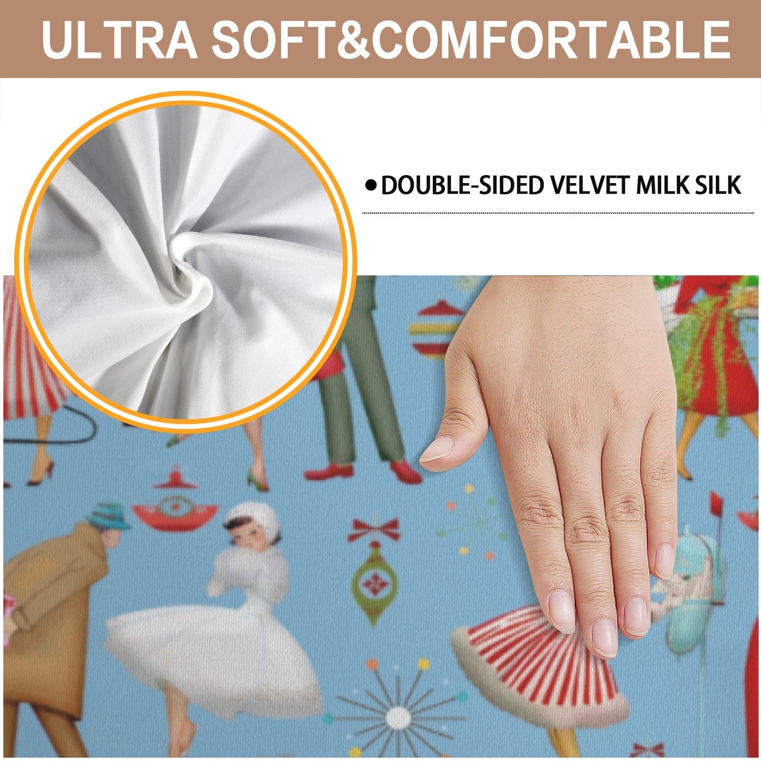 Kate McEnroe New York Retro 1950s Vintage Kitsch Christmas Blue Dining Chair SlipcoversChair SlipcoversD3231167