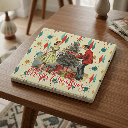 Kate McEnroe New York Retro 1950s Vintage Kitsch Christmas MCM Soapstone Coaster SetCoasters7021