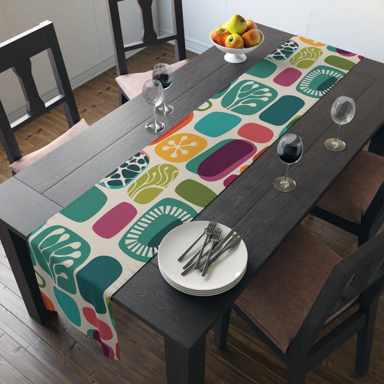 Kate McEnroe New York Retro 1960s Mid Century Modern Amoeba Table RunnerTable Runners28773720090597049116