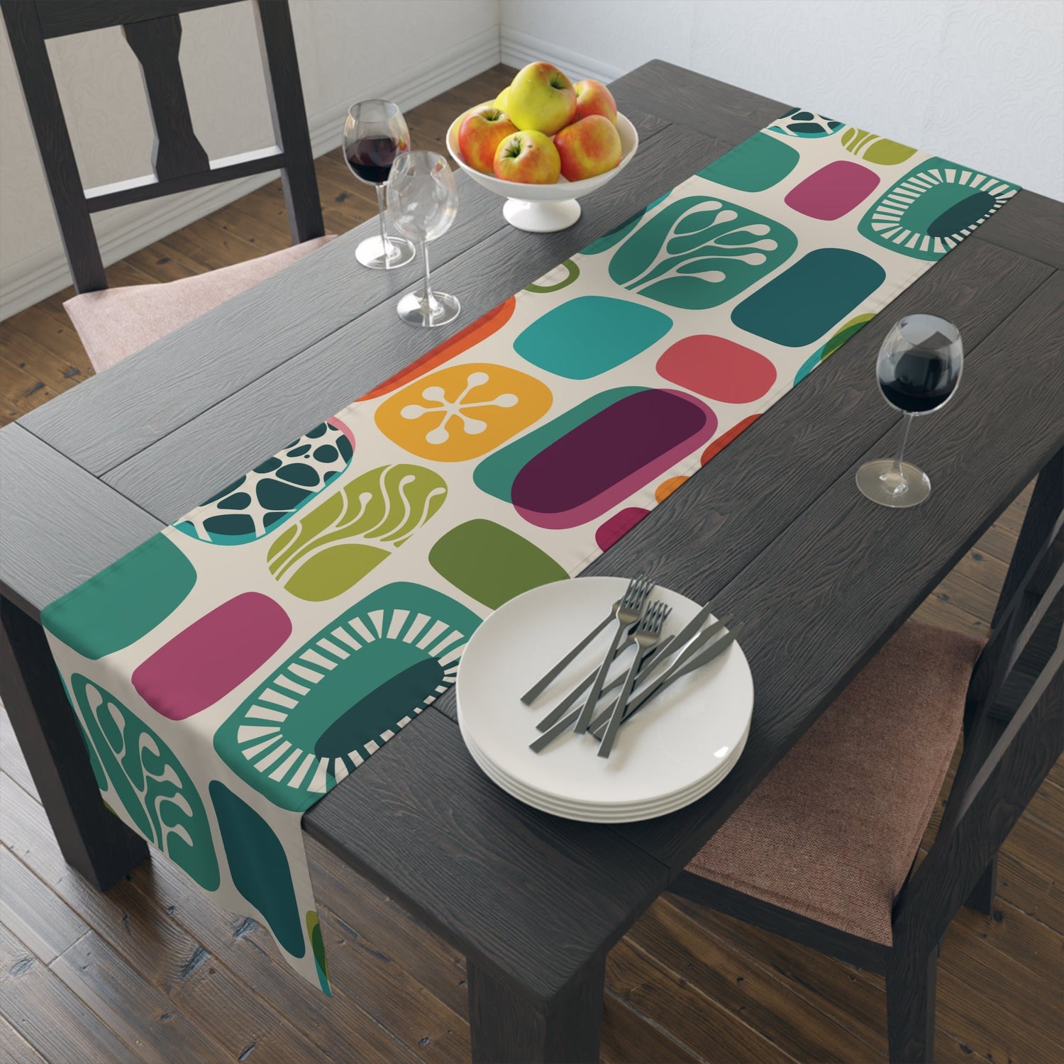 Kate McEnroe New York Retro 1960s Mid Century Modern Amoeba Table RunnerTable Runners30074952026431622977