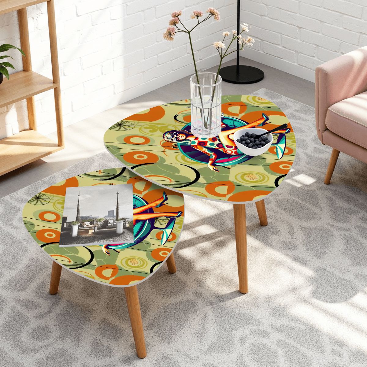 Kate McEnroe New York Retro 1960s Pin Up Girl Groovy Mid Century Modern Nesting TablesNesting Tables3jtsj7sMoR