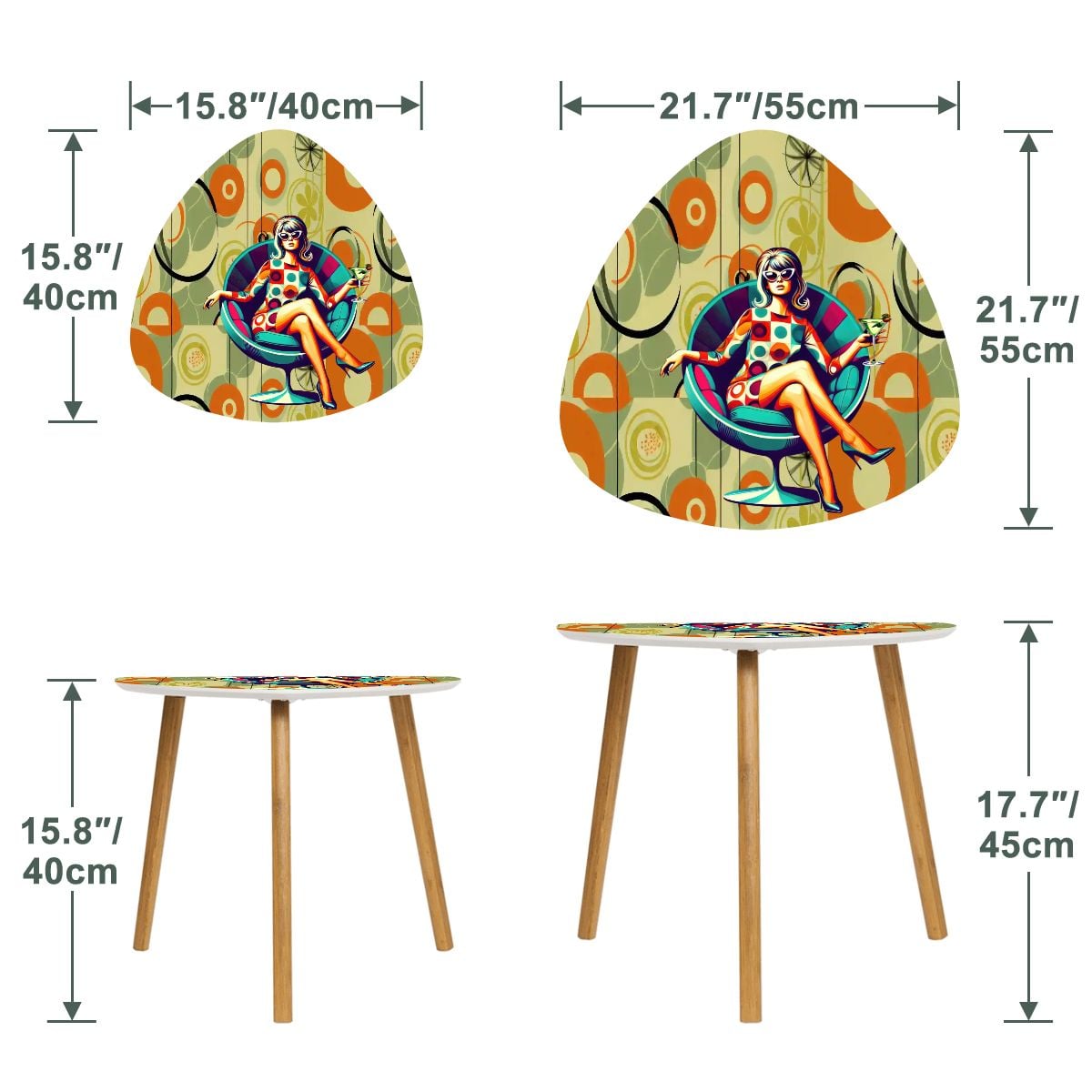 Kate McEnroe New York Retro 1960s Pin Up Girl Groovy Mid Century Modern Nesting TablesNesting Tables3jtsj7sMoR