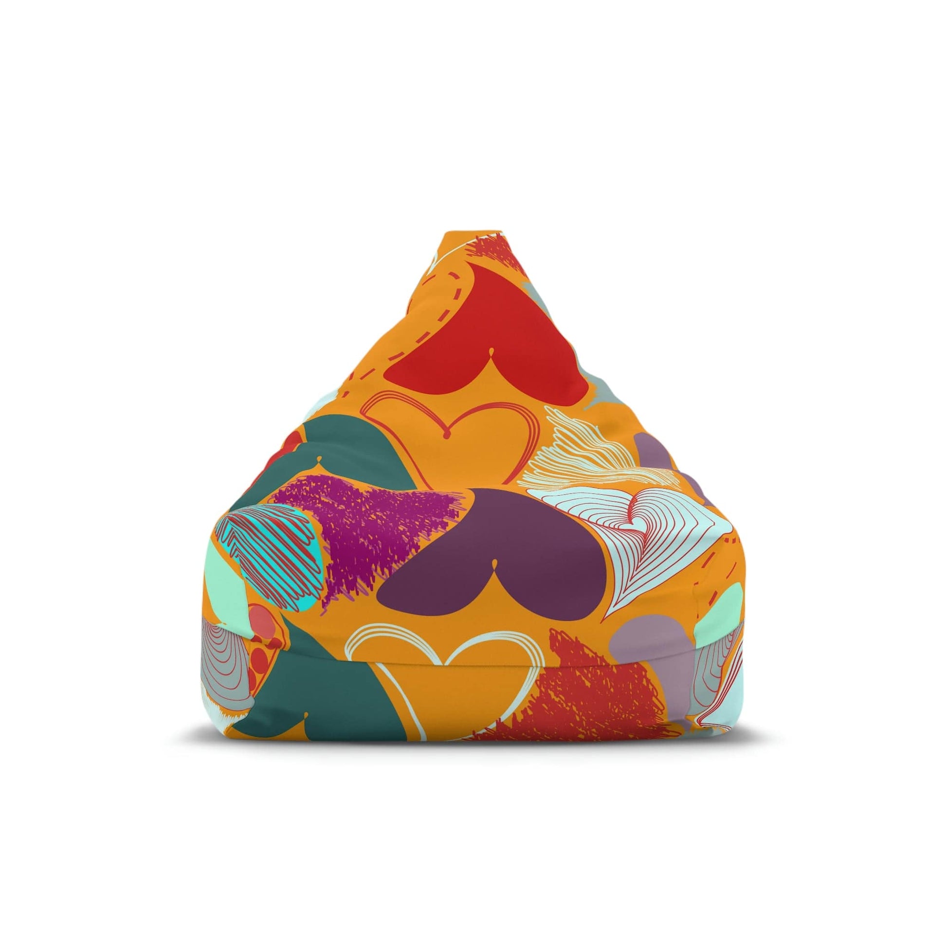 Kate McEnroe New York Retro 50s, 90s Colorful Hearts Bean Bag Chair Cover Bean Bag Chair Covers 27" × 30" × 25" / Without insert 17047566030421481863