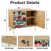 Kate McEnroe New York Retro 50s Americana Diner Cabinet, Mid Century Modern Pin - Up Sideboard, Vintage Rockabilly StorageStorage CabinetsMPHIEZf2uB