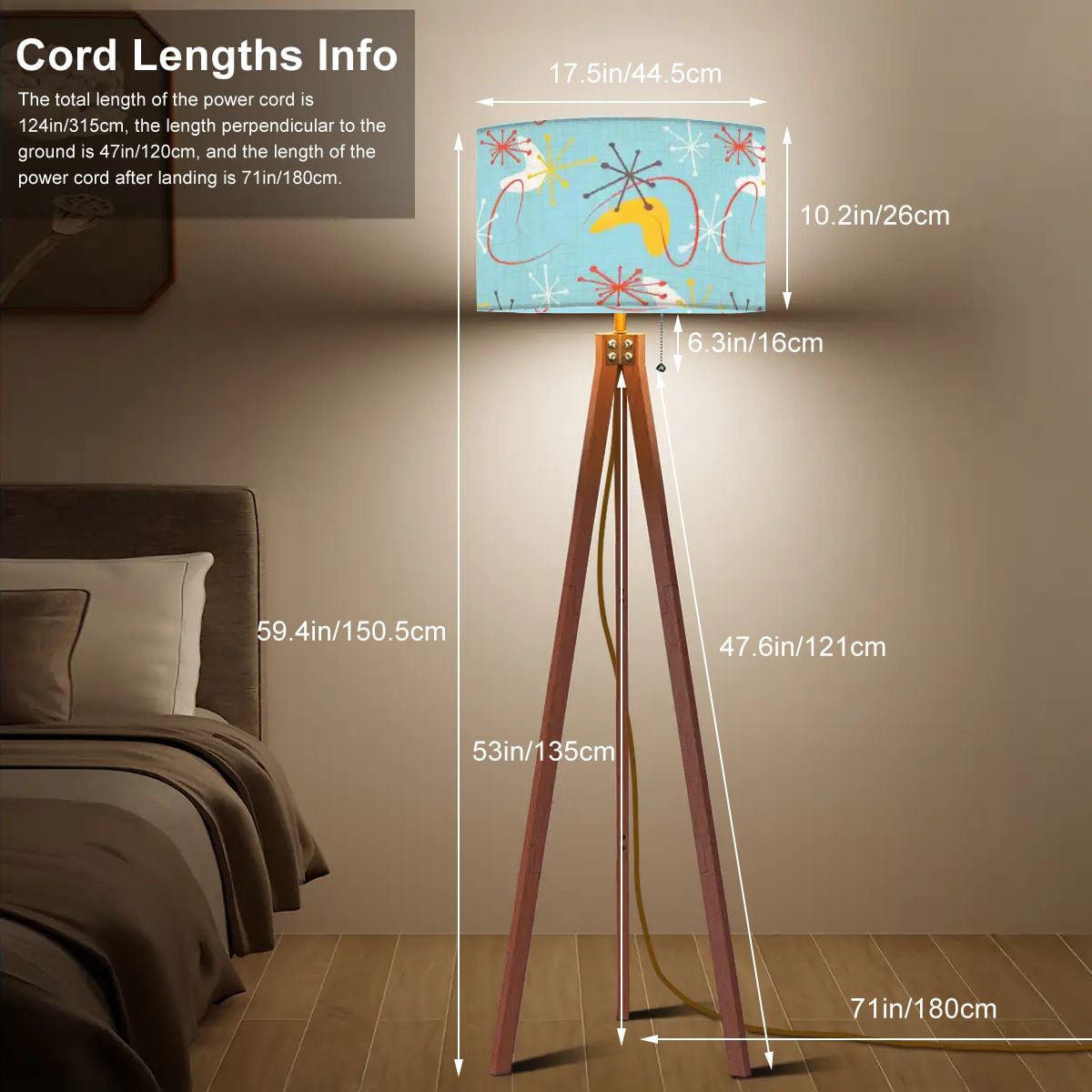 Kate McEnroe New York Retro 50s Atomic Starburst Mid Century Modern Modern Tripod Floor LampTripod Floor Lamps1RFRThrTTX