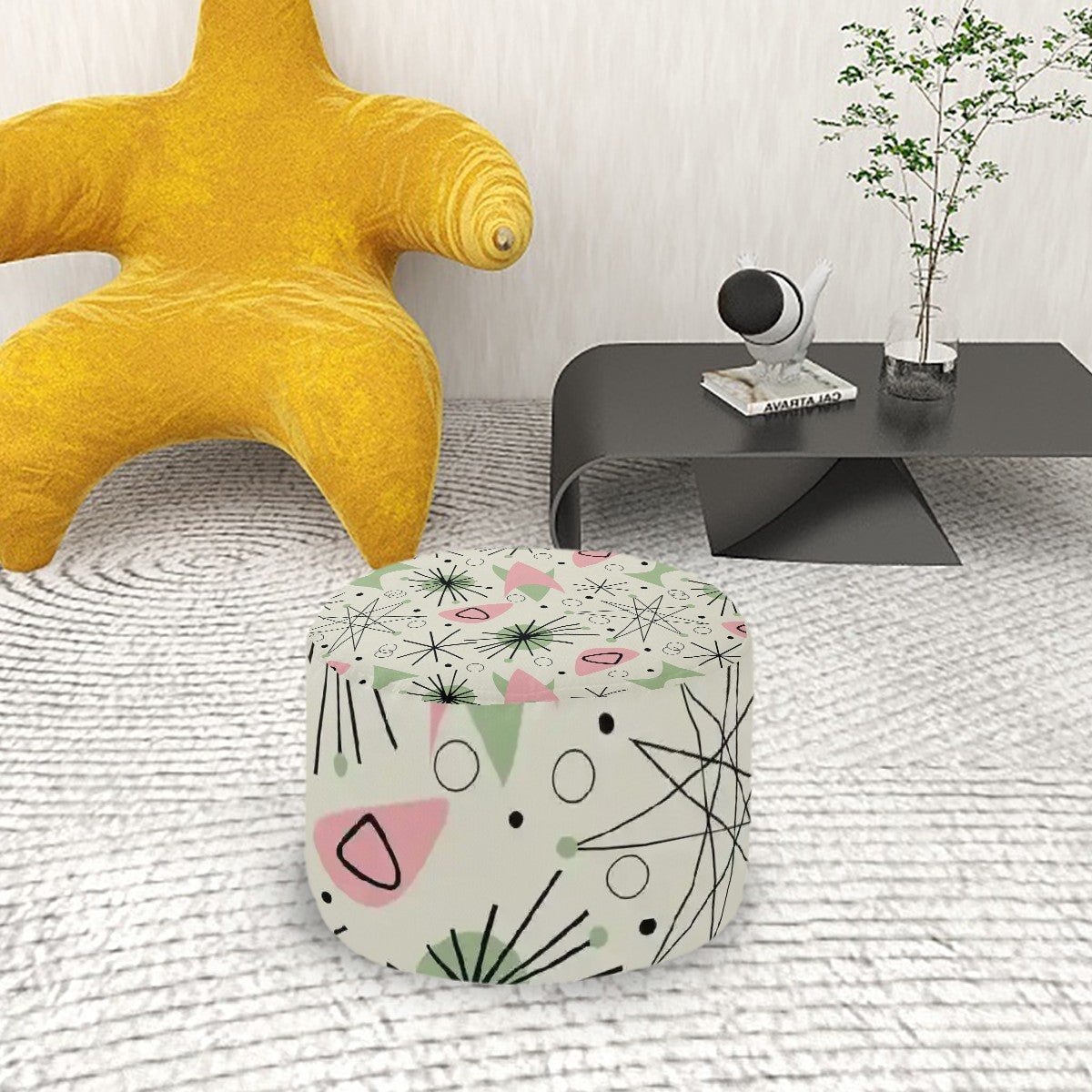 Kate McEnroe New York Retro 50s Boomerang Starburst Abstract Ottoman Mid Century Modern PoufOttomansc5HzdLz5Z2