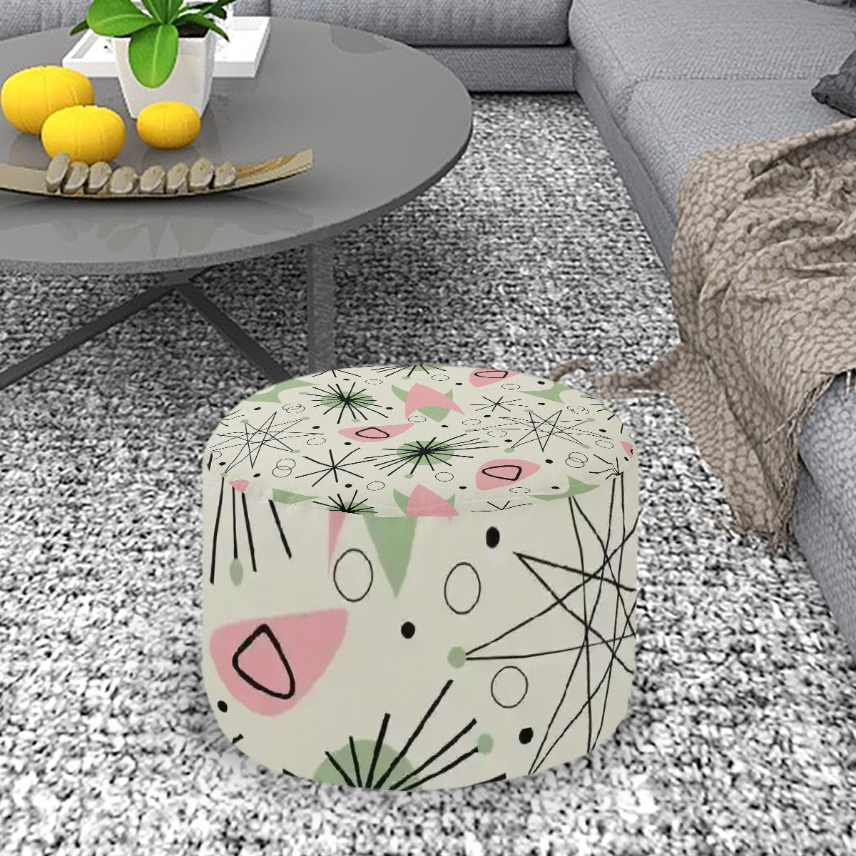 Kate McEnroe New York Retro 50s Boomerang Starburst Abstract Ottoman Mid Century Modern PoufOttomansc5HzdLz5Z2