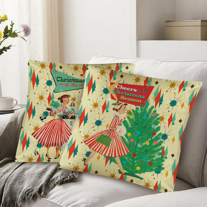 Kate McEnroe New York Retro 50s Christmas 18&quot; Pillow Covers Set of 2, Mid Century Modern Holiday DecorThrow Pillow CoversD3242900