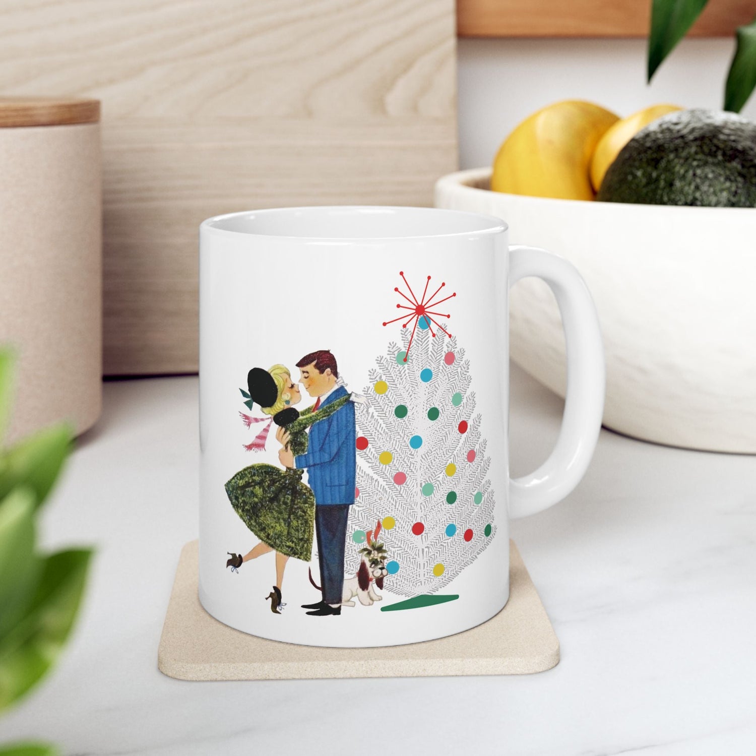 Kate McEnroe New York Retro 50s Christmas Mug Mid Century Modern Kitsch Holiday DrinkwareMugs14900756272535067623