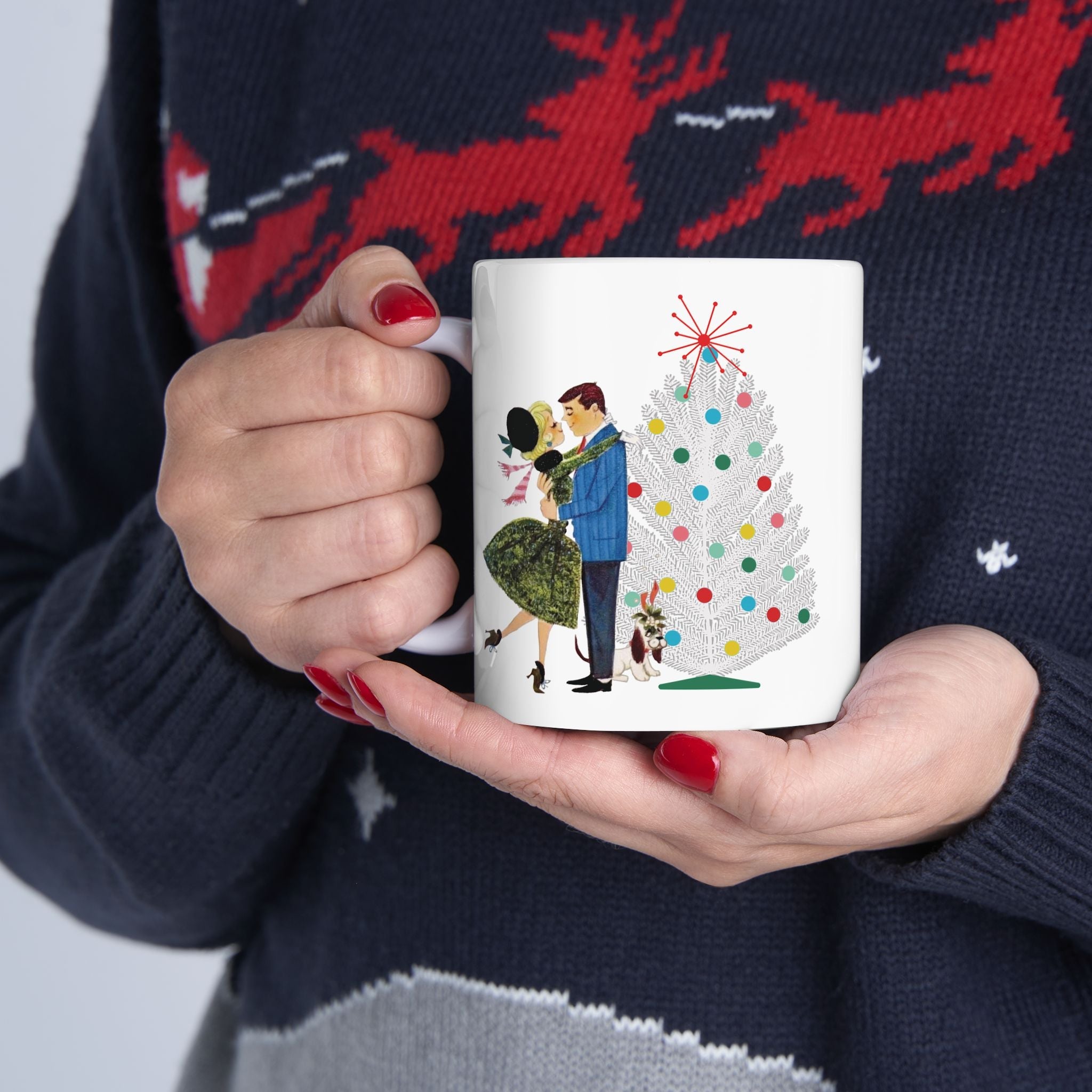 Kate McEnroe New York Retro 50s Christmas Mug Mid Century Modern Kitsch Holiday DrinkwareMugs14900756272535067623