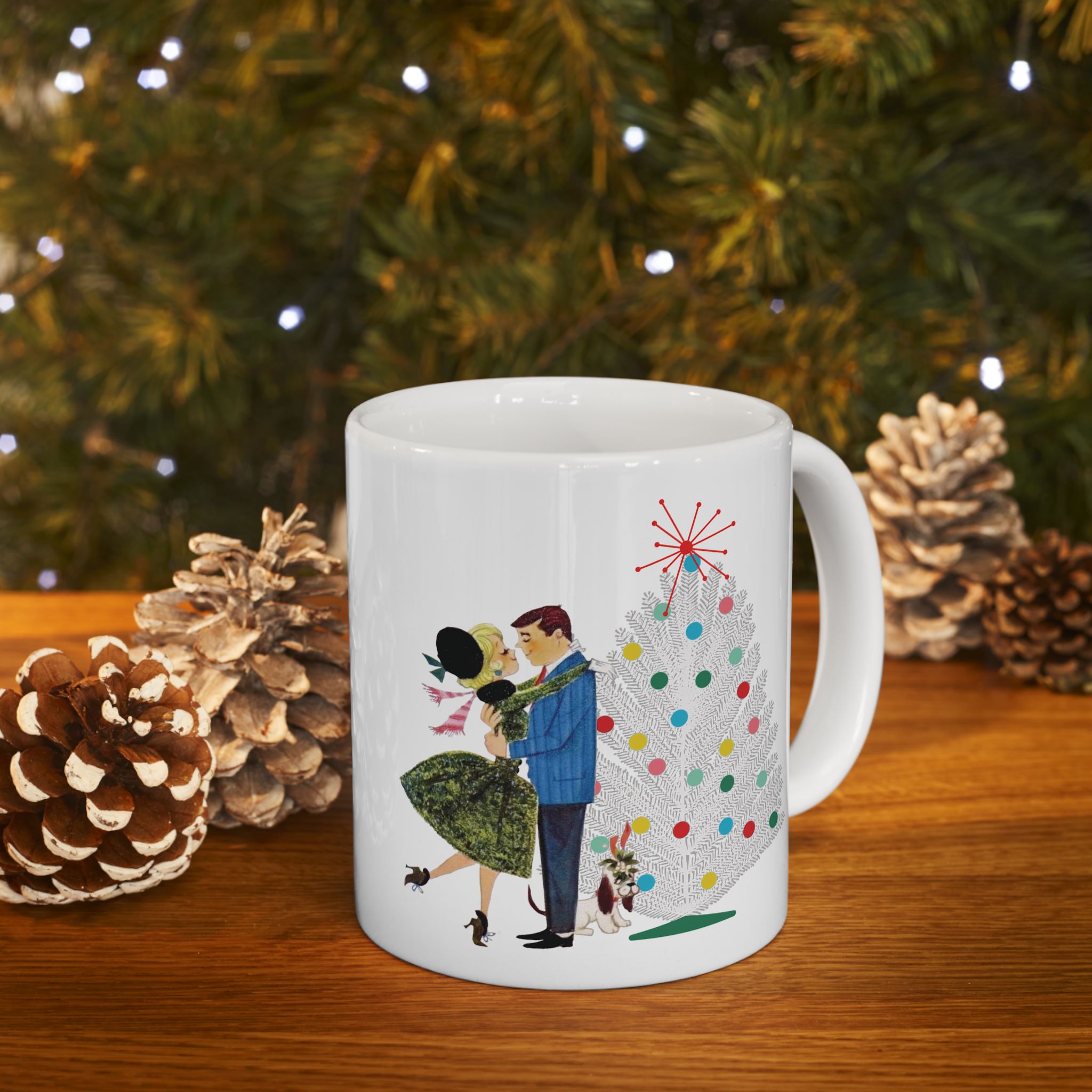 Kate McEnroe New York Retro 50s Christmas Mug Mid Century Modern Kitsch Holiday DrinkwareMugs14900756272535067623