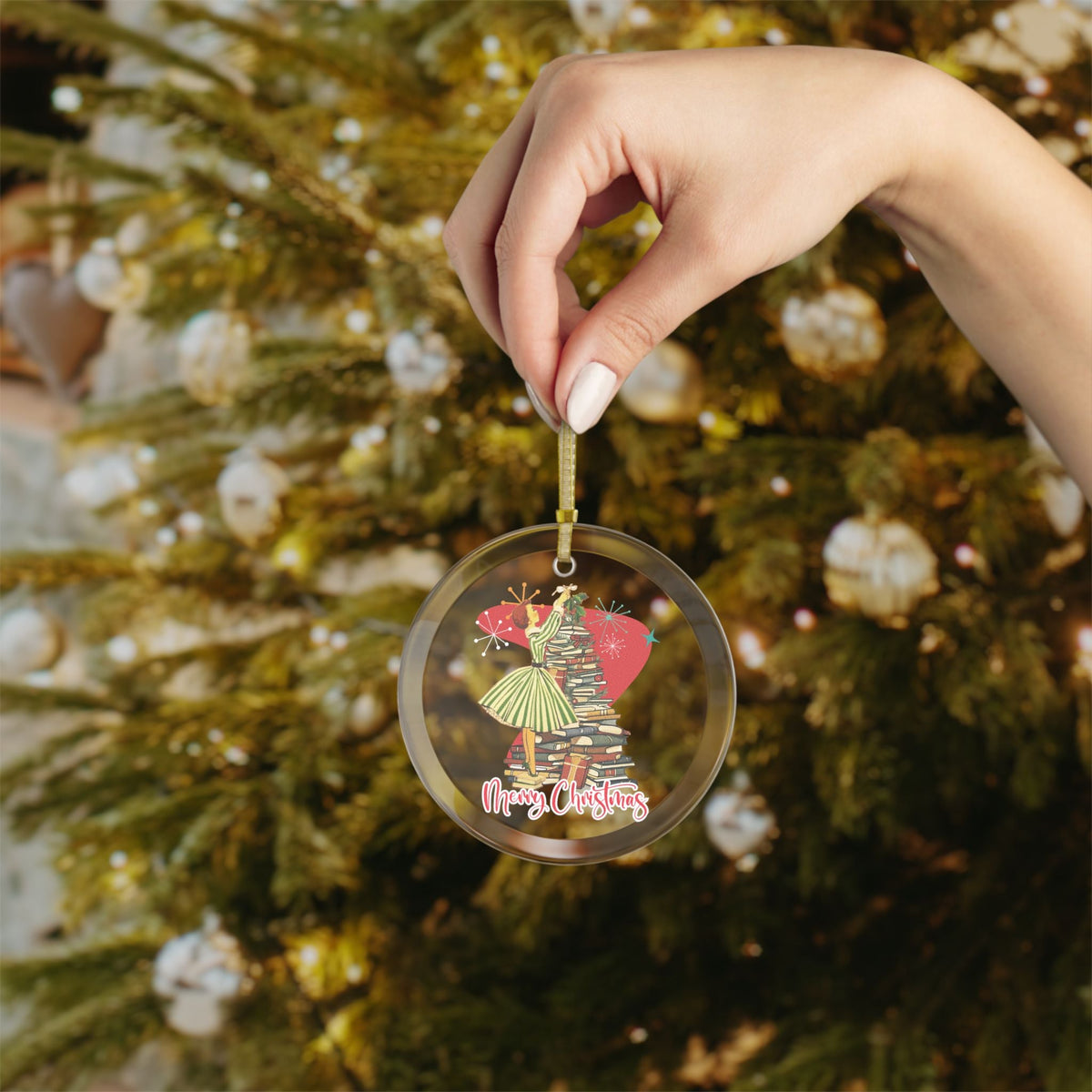 Kate McEnroe New York Retro 50s Christmas Ornament Mid Century Modern Kitsch Book Lover DecorOrnaments19453662034630610678