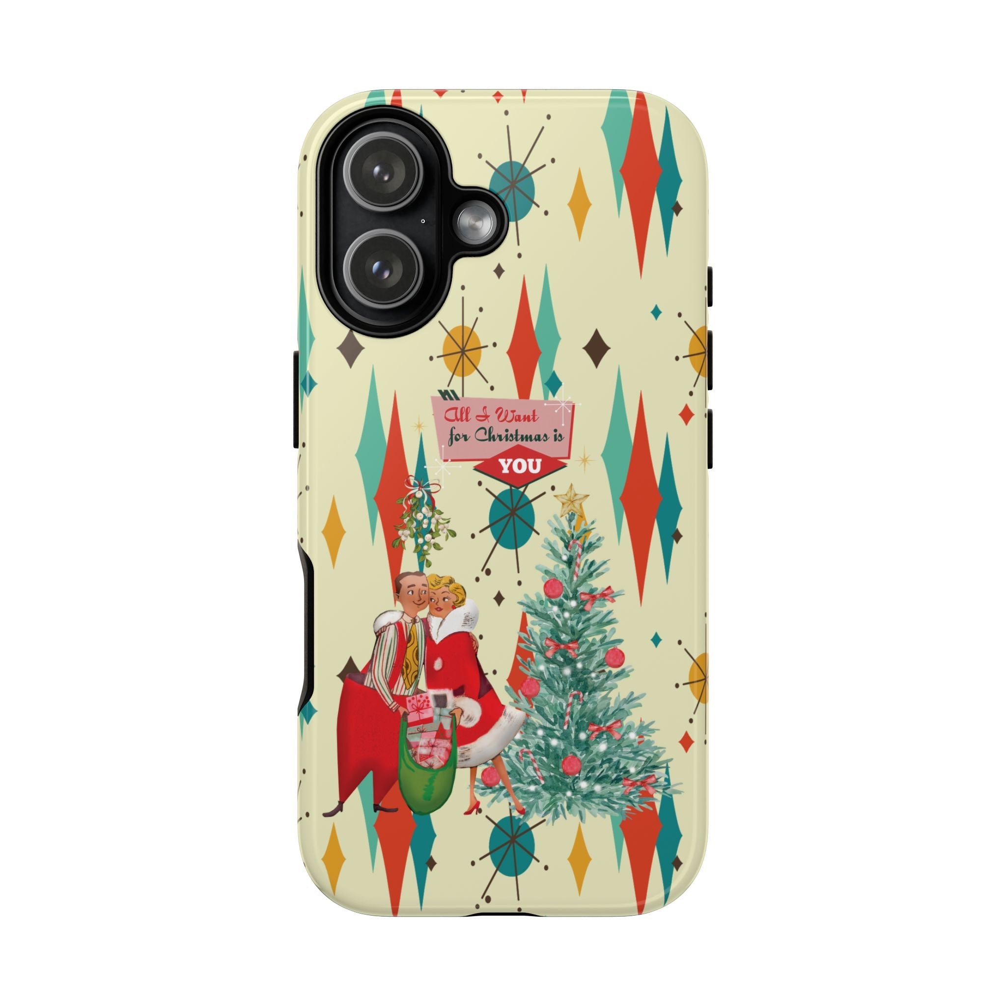Kate McEnroe New York Retro 50s Christmas Phone Case, Mid Century Modern Franciscan Starburst Holiday Smartphone CoverPhone Cases18580064497938135504