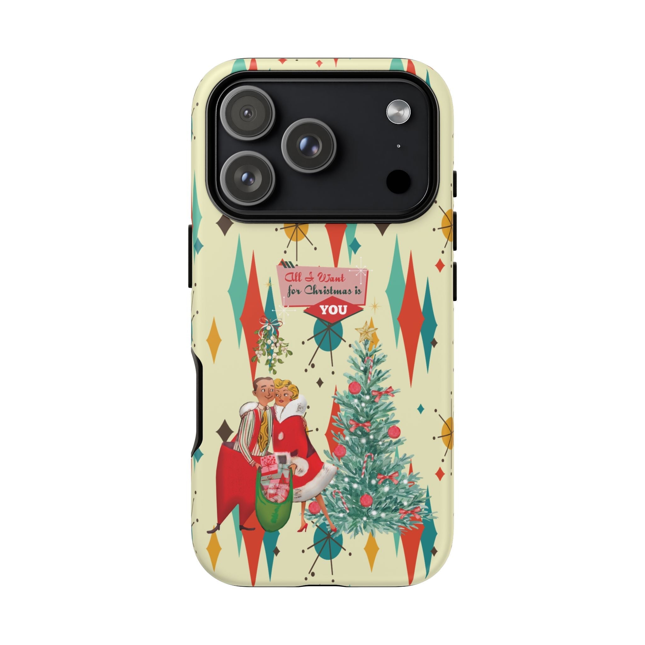 Kate McEnroe New York Retro 50s Christmas Phone Case, Mid Century Modern Franciscan Starburst Holiday Smartphone CoverPhone Cases19499319581724870621