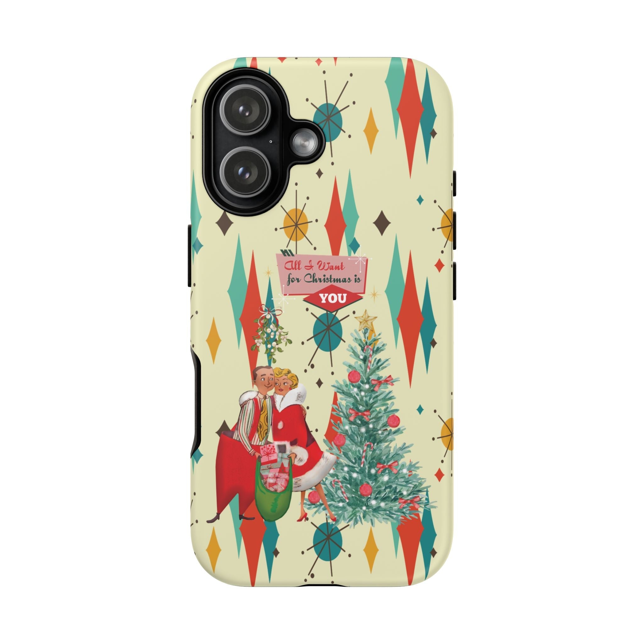 Kate McEnroe New York Retro 50s Christmas Phone Case, Mid Century Modern Franciscan Starburst Holiday Smartphone CoverPhone Cases24869408566891625049