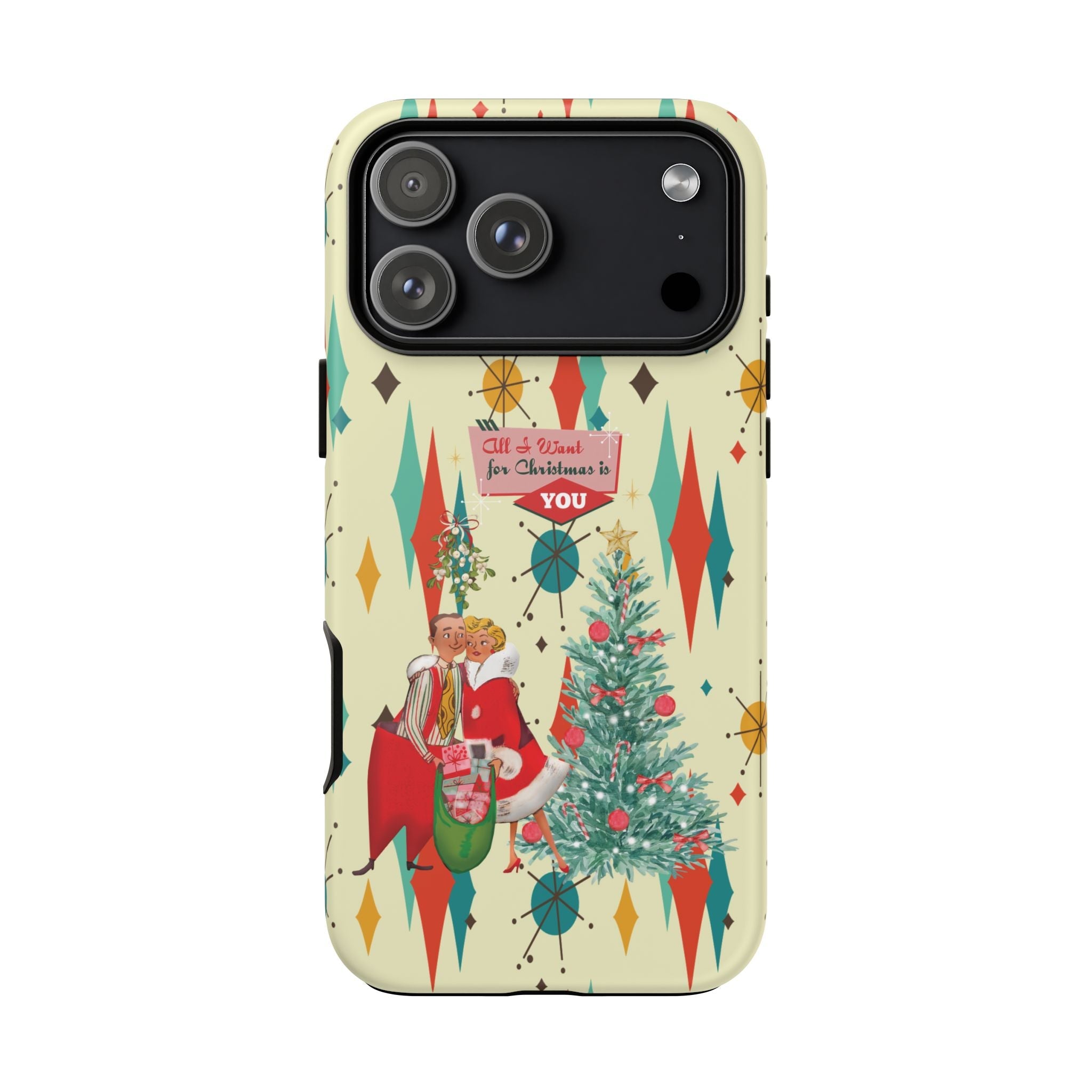 Kate McEnroe New York Retro 50s Christmas Phone Case, Mid Century Modern Franciscan Starburst Holiday Smartphone CoverPhone Cases76497056543103879144