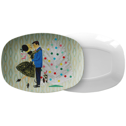 Kate McEnroe New York Retro 50s Christmas Platter Mid Century Modern Kitsch Holiday TrayServing Platters9727