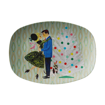 Kate McEnroe New York Retro 50s Christmas Platter Mid Century Modern Kitsch Holiday TrayServing Platters9727