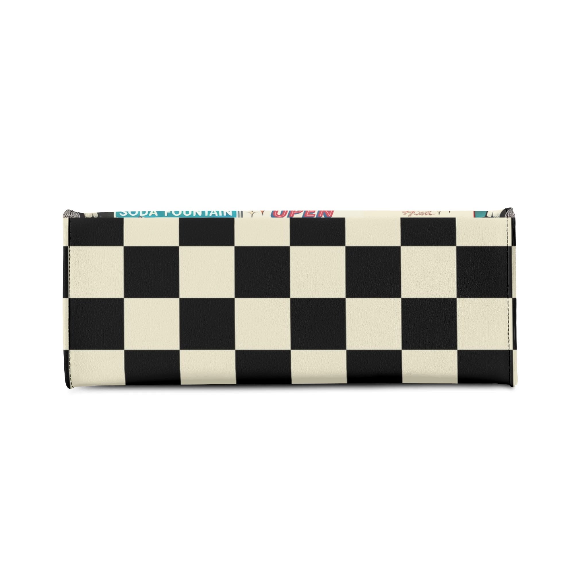 Kate McEnroe New York Retro 50s Diner Handbag, Mid Century Modern Rockabilly Purse, Vintage Soda Fountain Jukebox Bag, Pin - Up Rock and Roll Style SatchelHandbagsN4M6L2VW - 1