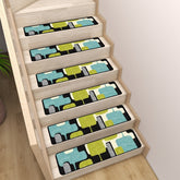 Kate McEnroe New York Retro 50s Geometric Stair Treads, Mid Century Modern Abstract Non - Slips MatsStair TreadskWhx4n4ODx