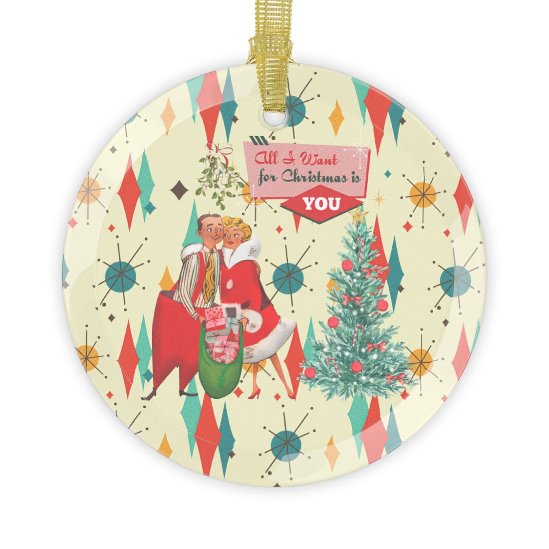 Kate McEnroe New York Retro 50s Glass Ornament, Mid Century Modern Vintage Kitsch Christmas Decor with Gift BoxOrnaments30065422663770456678