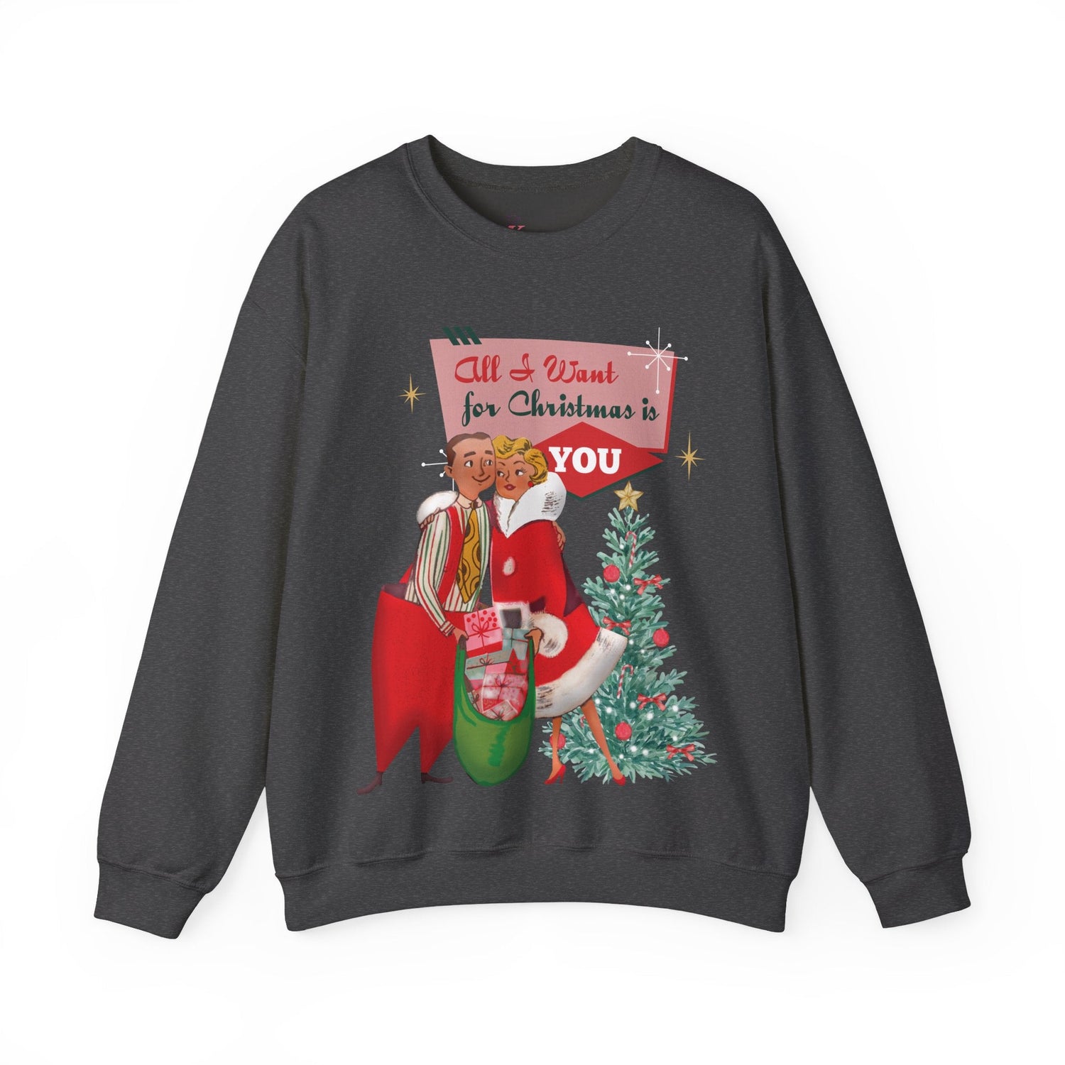 Kate McEnroe New York Retro 50s Kitsch Christmas Sweatshirt, Mid Century Modern Holiday PulloverSweatshirts12448529665519345048