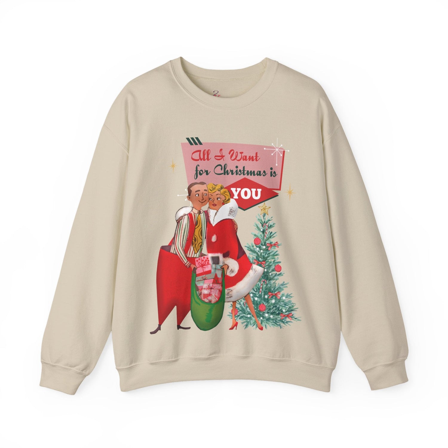 Kate McEnroe New York Retro 50s Kitsch Christmas Sweatshirt, Mid Century Modern Holiday PulloverSweatshirts34579673820281445465