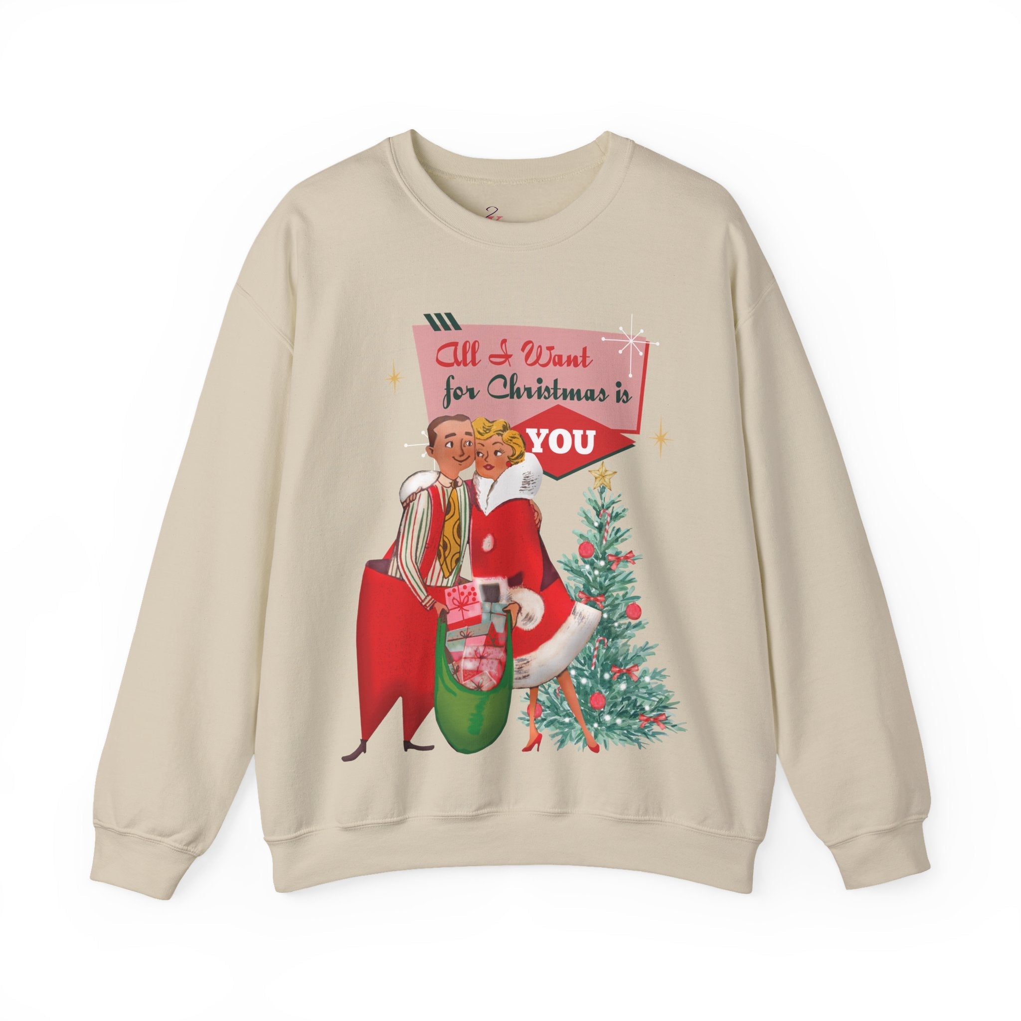 Kate McEnroe New York Retro 50s Kitsch Christmas Sweatshirt, Mid Century Modern Holiday PulloverSweatshirts34579673820281445465